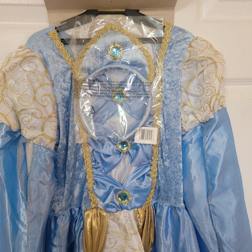 NEW Girls Blue Princess Costume Size 10-12 - Picture 5 of 10